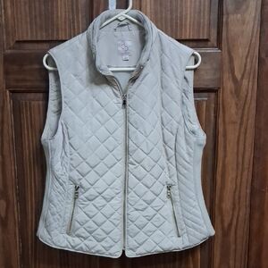 Classic Quilted Vest in Light Beige - Women's Vest